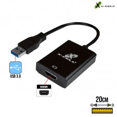 Cabo Adaptador USB 3.0 Macho x HDMI Fêmea XC-ADP-36 X-Cell